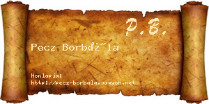 Pecz Borbála névjegykártya